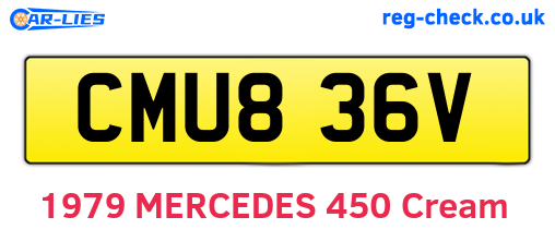 CMU836V are the vehicle registration plates.