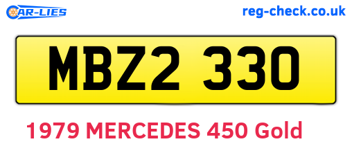 MBZ2330 are the vehicle registration plates.