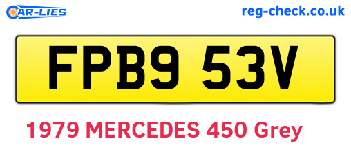FPB953V are the vehicle registration plates.