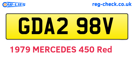 GDA298V are the vehicle registration plates.