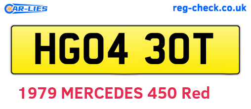 HGO430T are the vehicle registration plates.
