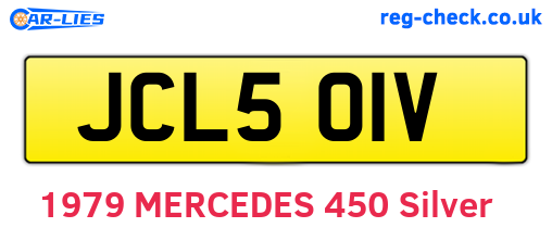 JCL501V are the vehicle registration plates.