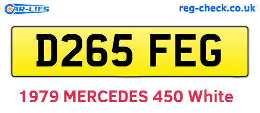 D265FEG are the vehicle registration plates.