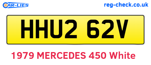 HHU262V are the vehicle registration plates.