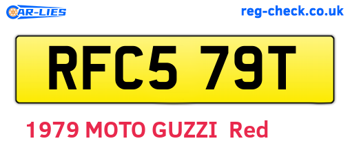 RFC579T are the vehicle registration plates.