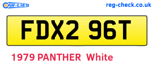 FDX296T are the vehicle registration plates.