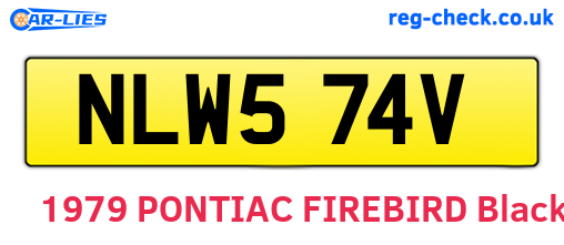 NLW574V are the vehicle registration plates.