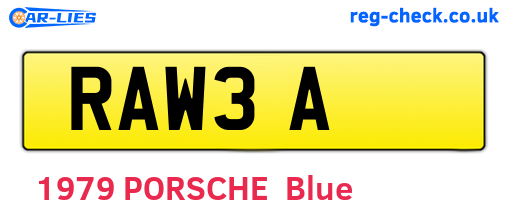 RAW3A are the vehicle registration plates.