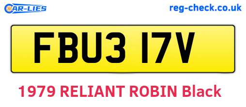 FBU317V are the vehicle registration plates.