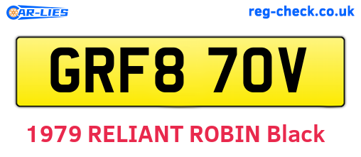 GRF870V are the vehicle registration plates.