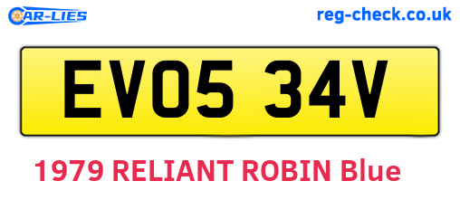 EVO534V are the vehicle registration plates.