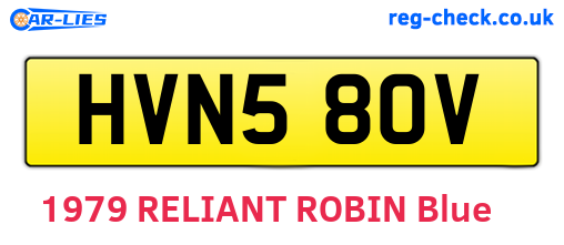 HVN580V are the vehicle registration plates.