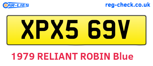 XPX569V are the vehicle registration plates.