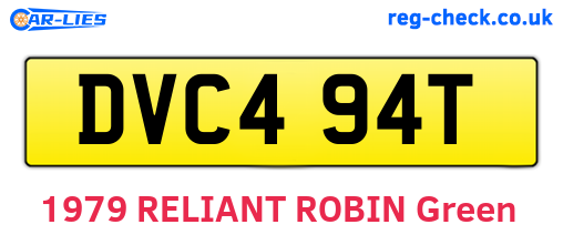 DVC494T are the vehicle registration plates.