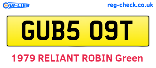 GUB509T are the vehicle registration plates.