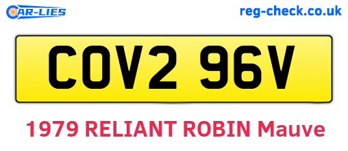 COV296V are the vehicle registration plates.