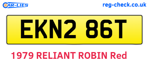 EKN286T are the vehicle registration plates.