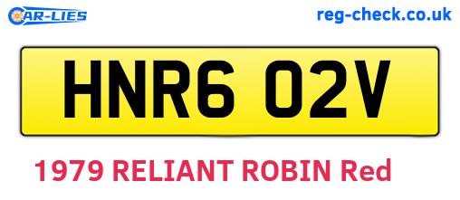 HNR602V are the vehicle registration plates.