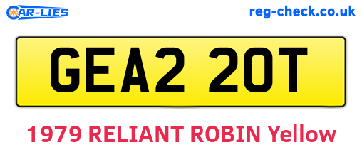 GEA220T are the vehicle registration plates.