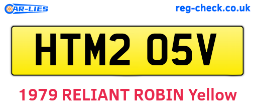 HTM205V are the vehicle registration plates.