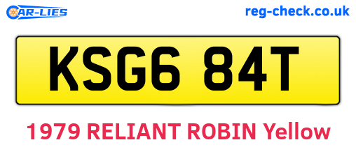 KSG684T are the vehicle registration plates.