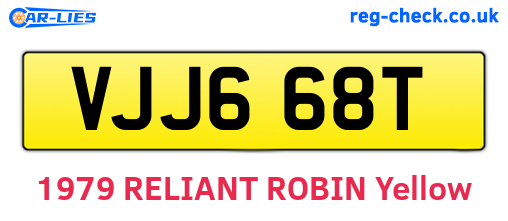 VJJ668T are the vehicle registration plates.