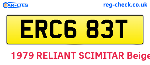 ERC683T are the vehicle registration plates.