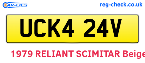 UCK424V are the vehicle registration plates.