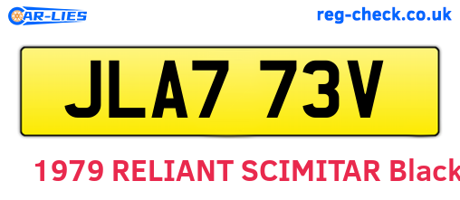 JLA773V are the vehicle registration plates.