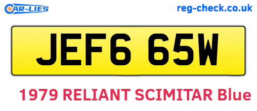 JEF665W are the vehicle registration plates.