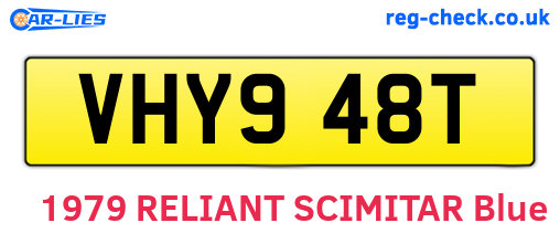 VHY948T are the vehicle registration plates.