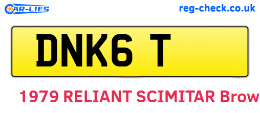 DNK6T are the vehicle registration plates.