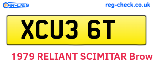 XCU36T are the vehicle registration plates.
