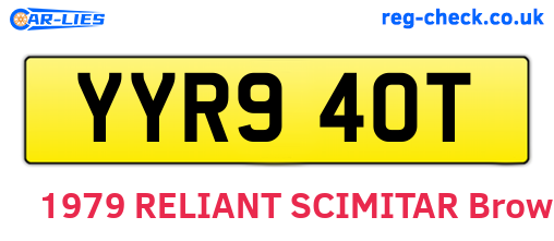YYR940T are the vehicle registration plates.