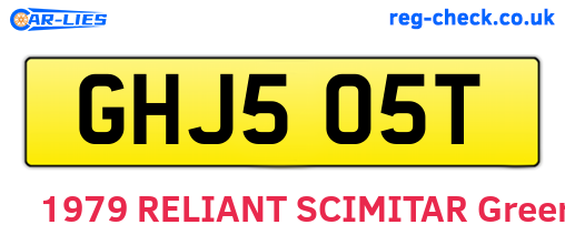GHJ505T are the vehicle registration plates.