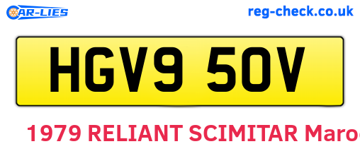 HGV950V are the vehicle registration plates.