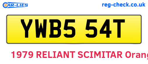 YWB554T are the vehicle registration plates.