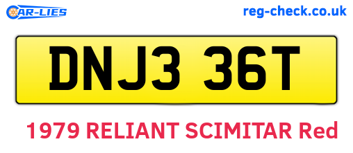 DNJ336T are the vehicle registration plates.