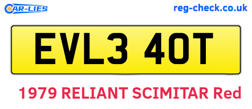 EVL340T are the vehicle registration plates.