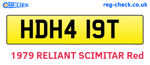 HDH419T are the vehicle registration plates.