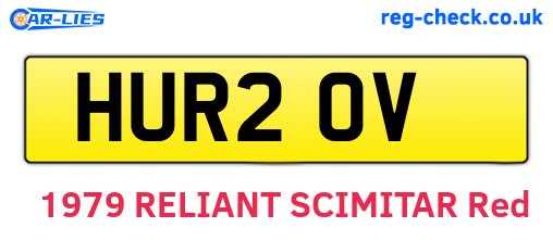 HUR20V are the vehicle registration plates.