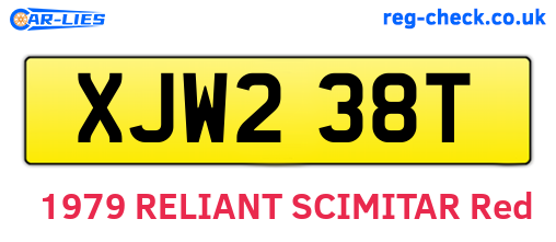 XJW238T are the vehicle registration plates.