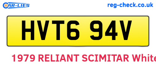HVT694V are the vehicle registration plates.