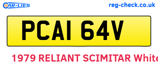 PCA164V are the vehicle registration plates.