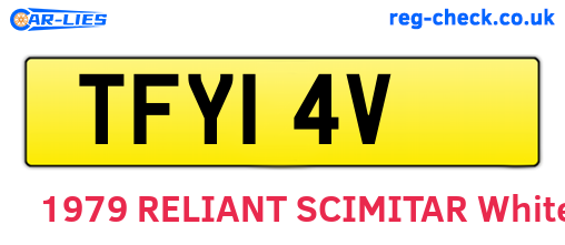 TFY14V are the vehicle registration plates.