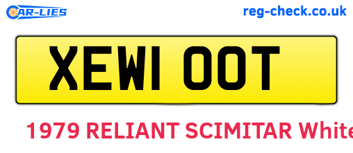XEW100T are the vehicle registration plates.