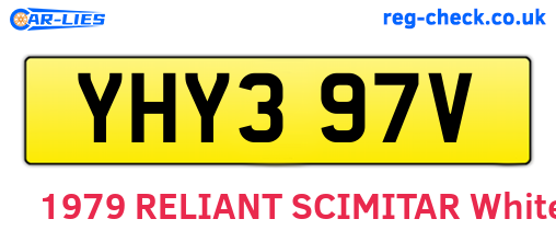 YHY397V are the vehicle registration plates.