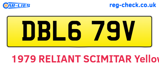 DBL679V are the vehicle registration plates.