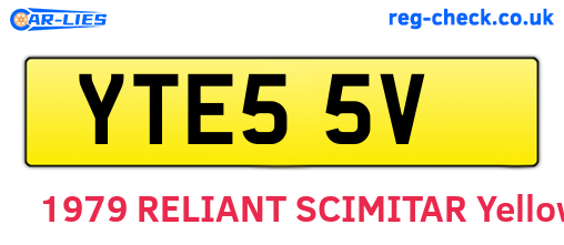 YTE55V are the vehicle registration plates.