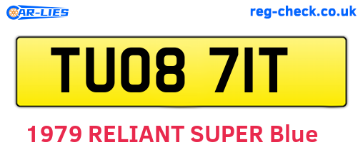 TUO871T are the vehicle registration plates.